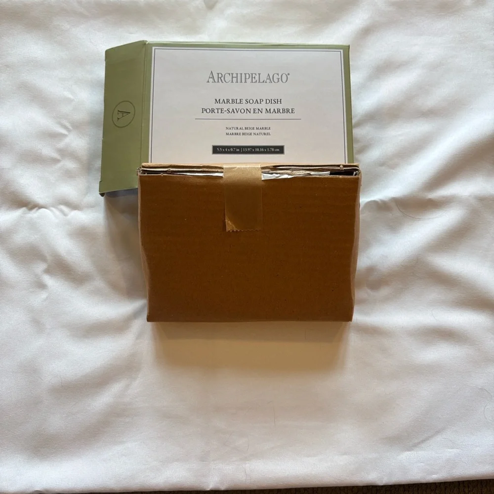 Archipelago Boxed Soap Dish - Marble Soap Dish - Natural Beige